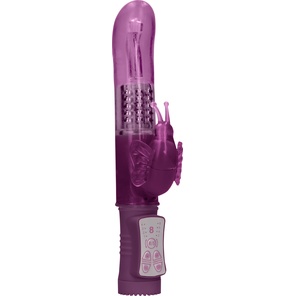  Фиолетовый вибратор-кролик Rotating Butterfly 22,8 см 
