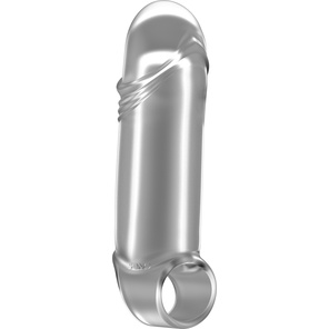  Прозрачная увеличивающая насадка с кольцом N35 Stretchy Thick Penis 15,2 см 