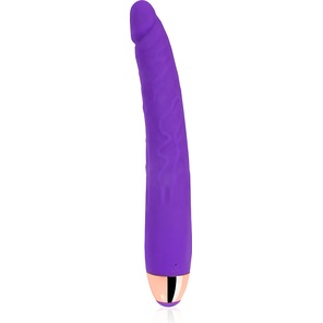 Фиолетовый изогнутый реалистичный вибратор 18 см 
