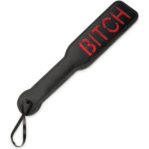  Черная шлёпалка с надписью Bitch 31,5 см 