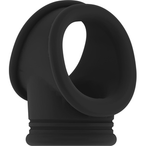  Черное эрекционное кольцо для пениса и мошонки No48 Cockring with Ball Strap 