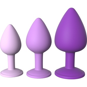  Набор из 3 фиолетовых анальных пробок со стразами Little Gems Trainer Set 