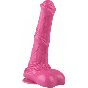  Розовый фаллоимитатор-реалистик с мошонкой 25 см 