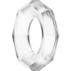  Прозрачное эрекционное кольцо с гранями POWER PLUS Cockring 