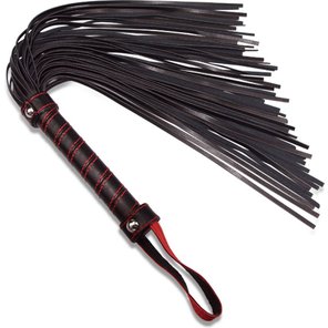  Черная плеть с петлей и контрастной красной строчкой 45,7 см 