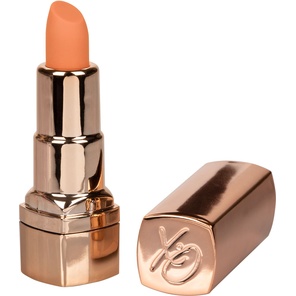  Золотистый вибратор-помада с оранжевым мягким кончиком Hide Play Rechargeable Lipstick 