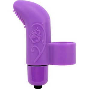  Фиолетовая вибронасадка на палец MisSweet 7,4 см 