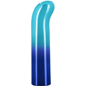  Голубой изогнутый мини-вибромассажер Glam G Vibe 12 см 