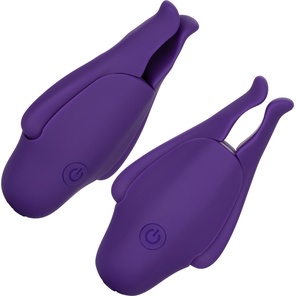  Фиолетовые виброзажимы для сосков Nipple Play Rechargeable Nipplettes 