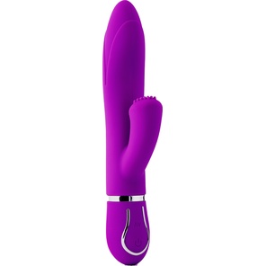  Фиолетовый вибратор-кролик TENDER TULIP с пупырышками 22 см 