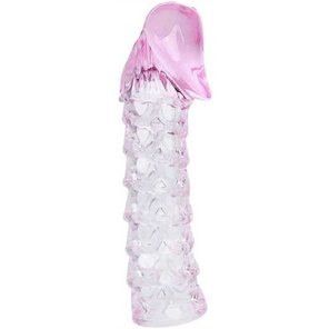  Розовая закрытая насадка на пенис BATMAN SLEEVE 11,7 см 