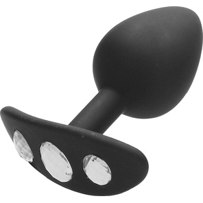  Черная анальная пробка Diamond Butt Plug With Handle 8,6 см 