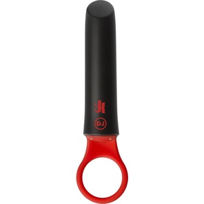  Черно-красный мини-вибратор Power Play with Silicone Grip Ring 13,3 см 