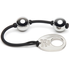  Серебристые шарики Inner Goddess Mini Silver Pleasure Balls 85g на черном силиконовом шнурке 