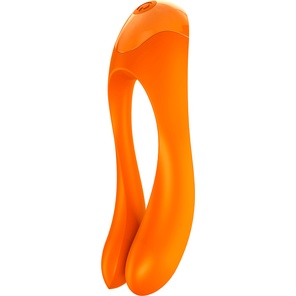  Оранжевый универсальный унисекс вибростимулятор Candy Cane 