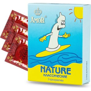  Классические презервативы AMOR Nature Яркая линия 3 шт 