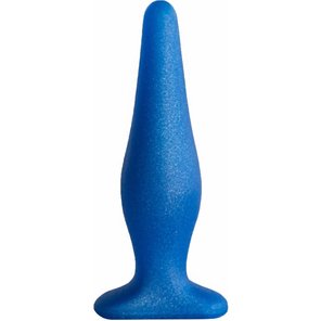  Синий конический анальный плаг 14 см 