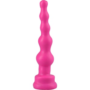  Ярко-розовый анальный стимулятор-ёлочка 14,5 см 