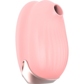  Розовый вибростимулятор с вакуумной стимуляцией Cherubic 