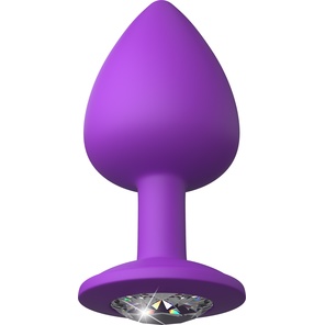  Фиолетовая анальная пробка со стразом Her Little Gem Large Plug 9,5 см 