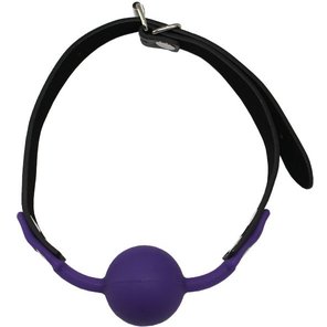  Фиолетовый силиконовый кляп-шарик на ремешках 