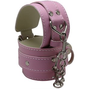 Розовые регулируемые наручники с фиксацией на карабинах 