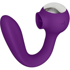  Фиолетовый универсальный вибратор Drago с язычком 18,3 см 
