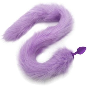  Фиолетовая пробка с пушистым сиреневым хвостиком 