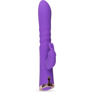  Фиолетовый вибратор-кролик The Queen Thrusting Vibrator 29 см 