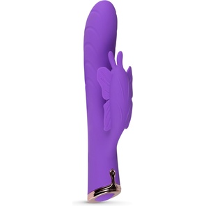  Фиолетовый вибратор-кролик The Princess Butterfly Vibrator 20,5 см 