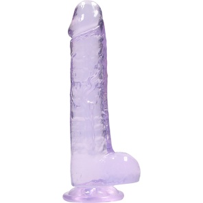  Фиолетовый фаллоимитатор Realrock Crystal Clear 8 inch 21 см 