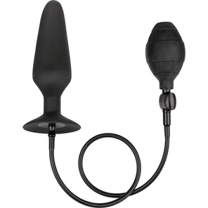  Черная расширяющаяся анальная пробка XL Silicone Inflatable Plug 16 см 