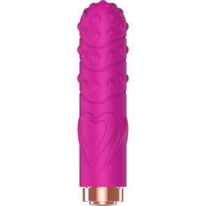  Ярко-розовая рельефная вибропуля Je Taime Silky Touch Vibrator 9,4 см 