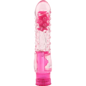  Розовый вибратор Pleaser с шишечками 16,2 см 