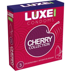  Презервативы с ароматом вишни LUXE Royal Cherry Collection 3 шт 