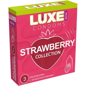  Презервативы с ароматом клубники LUXE Royal Strawberry Collection 3 шт 