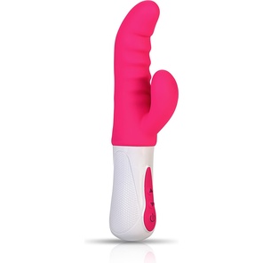  Ярко-розовый стимулятор-кролик Punch G 23,7 см 