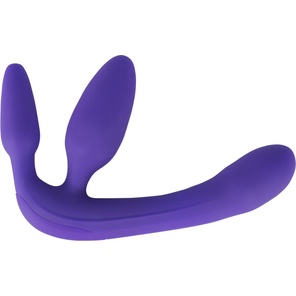  Фиолетовый безремневой вибрострапон Vibrating Strapless Strap-On 