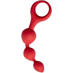 Красная анальная цепочка Anal Chain с ручкой-кольцом 