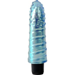  Голубой вибратор Jelly Gems №5 15,2 см 