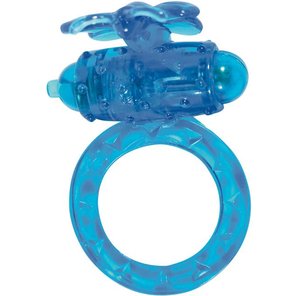  Голубое виброкольцо на пенис Flutter-Ring 