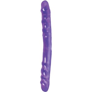  Фиолетовый двойной фаллоимитатор BASIX 38,5 см 