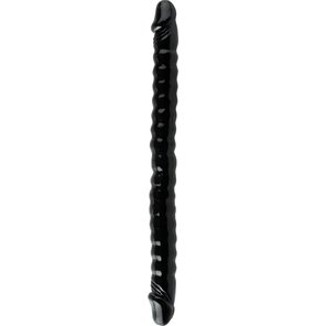  Черный двухголовый фаллоимитатор Basix Rubber Works 18 45 см 