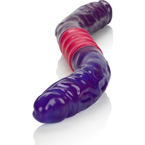  Фиолетовый двухсторонний гнущийся вибратор Dual Vibrating Flexi-Dong 38 см 