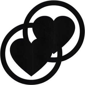  Чёрные пестисы Round Hearts в форме сердечек в круге 