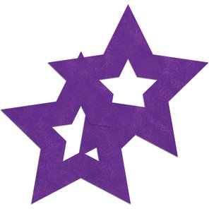  Фиолетовые наклейки-звёздочки на бюст 