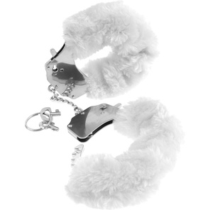  Металлические наручники с белым мехом Original Furry Cuffs 