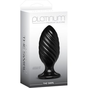  Чёрная анальная пробка Platinum Premium Silicone The Swirl 12,7 см 