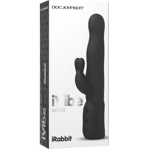  Чёрный хай-тек вибромассажер iVibe Select iRabbit 26 см 