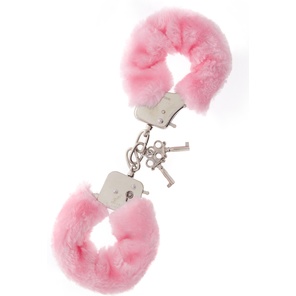  Металлические наручники с розовой меховой опушкой METAL HANDCUFF WITH PLUSH PINK 